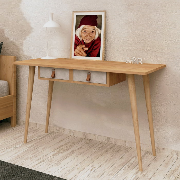 Hanah Home Mesa de estudio Soomin en Roble y Blanco